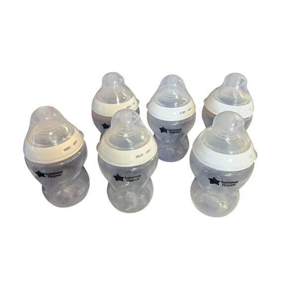 Tommee Tippee 9oz Baby Bottles With Anti-Colic Nipples - Set Of 6 - BPA-Free Pla - Picture 1 of 3